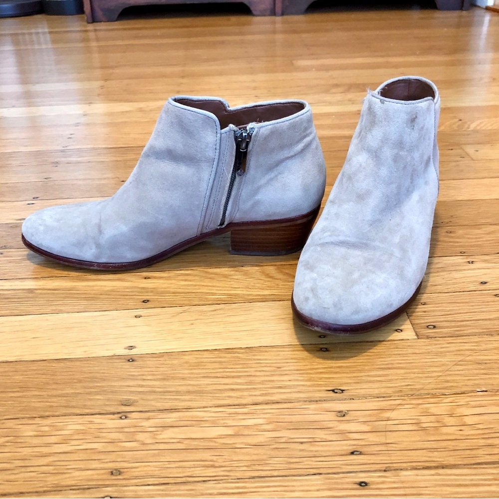 Sam Edelman Petty Suede Booties size 7.5 Taupe Leather Suede